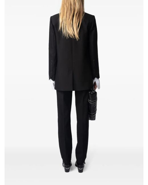 Zadig & Voltaire Black Viva Rhinestone Blazer