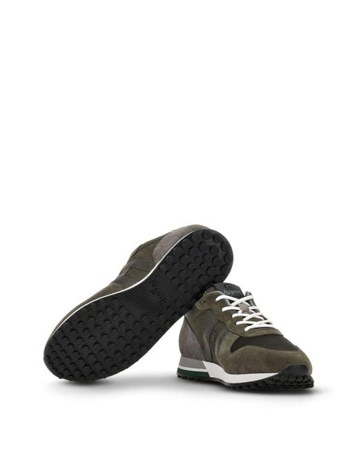 Hogan Green H383 Panelled Lace-up Sneakers for men