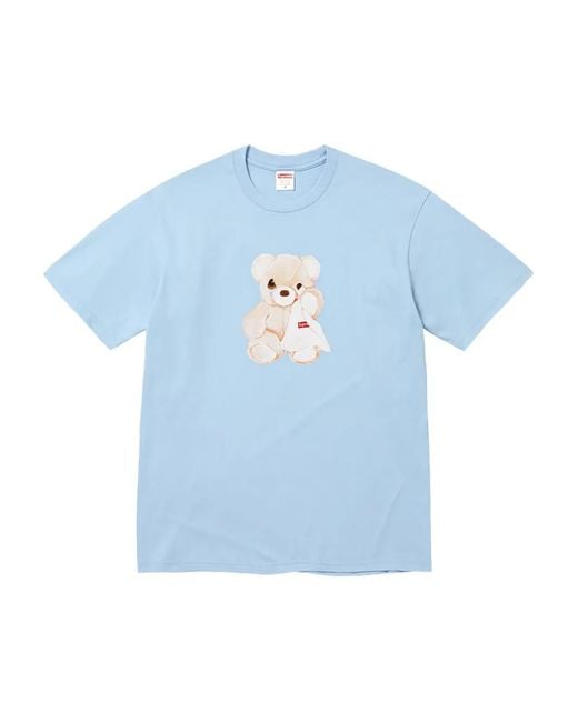 Supreme Blue Bear-Print T-Shirt for men