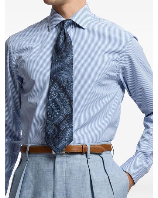 Ralph Lauren Blue Paisley-Print Silk Tie for men