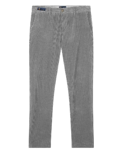 Paul & Shark Gray Flat-Front Chino Trousers for men