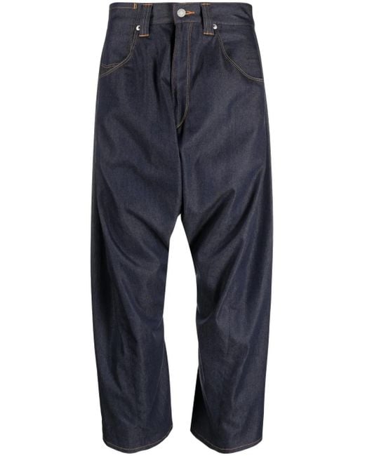 Junya Watanabe Blue Drop-Crotch Cropped Jeans for men