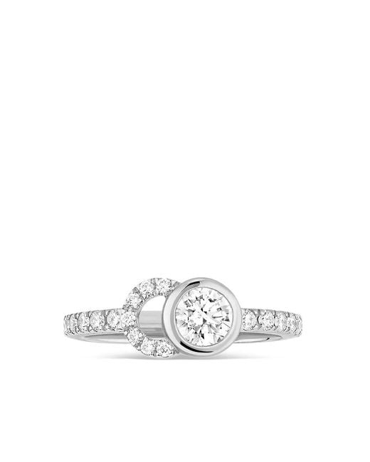 COURBET White 18Kt Recycled Co Half-Pavé Laboratory-Grown Diamond Set Ring