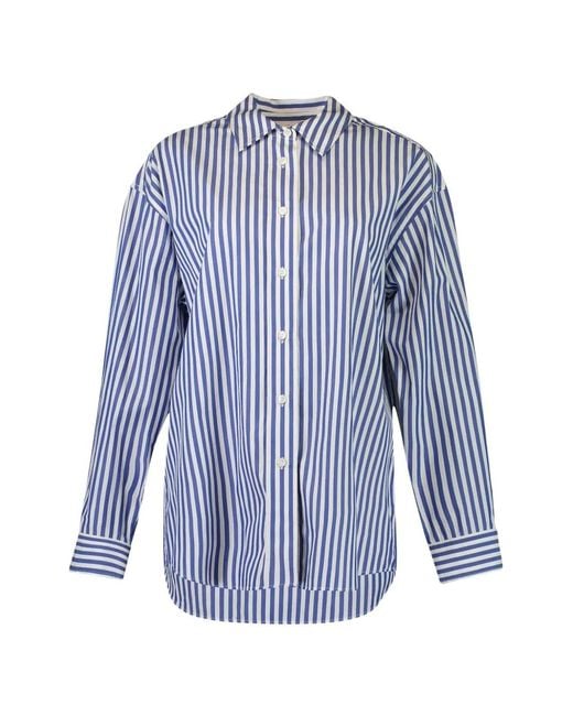 La Ligne Blue Shelby Striped-Pattern Shirt