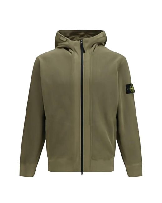 Stone Island Green 6100058 Organic Cotton Waffle Fleece Sweatshirt for men