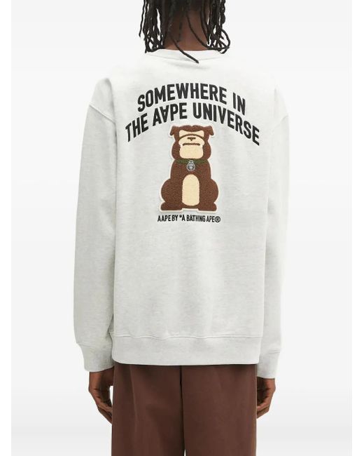 Aape By A Bathing Ape Gray Embroidered Sweatshirt for men