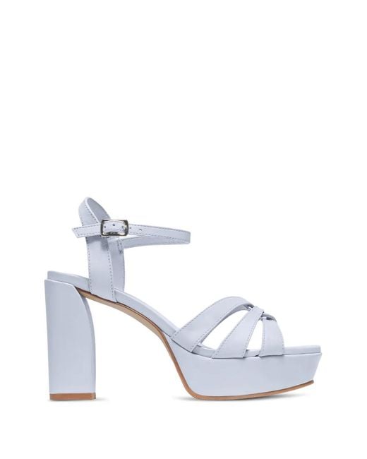 Bernardo White Vittoria Woven Platform Sandals