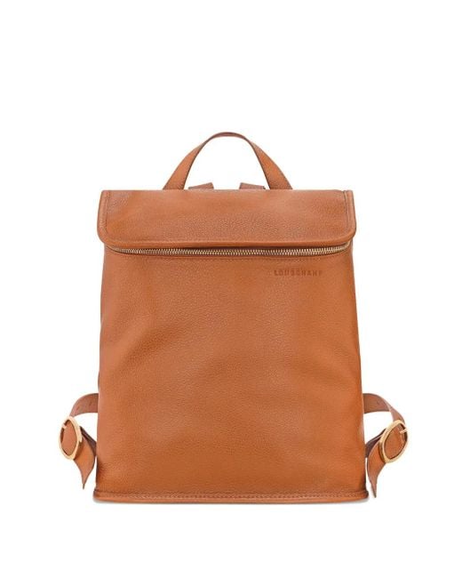 Longchamp Brown Medium Le Foulonné Backpack