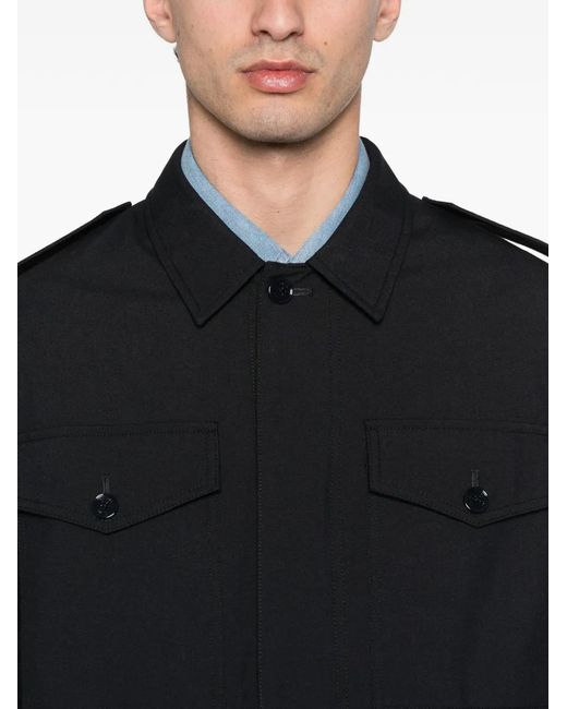 Fursac Black Pocket Epaulettes Parka for men