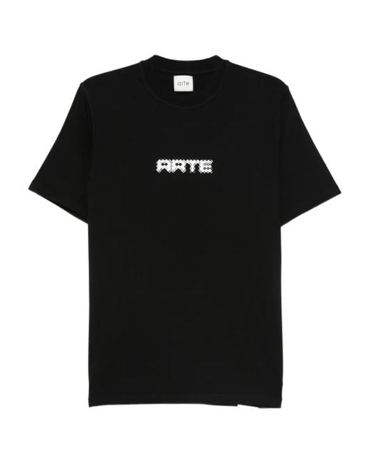 メンズ Arte' ロゴ Tシャツ Black