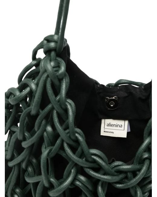 Alienina Black Knotted Shoulder Bag