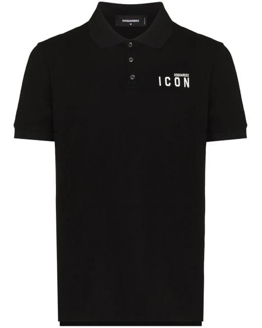 DSquared² Icon-Print Polo Shirt in Black für Herren