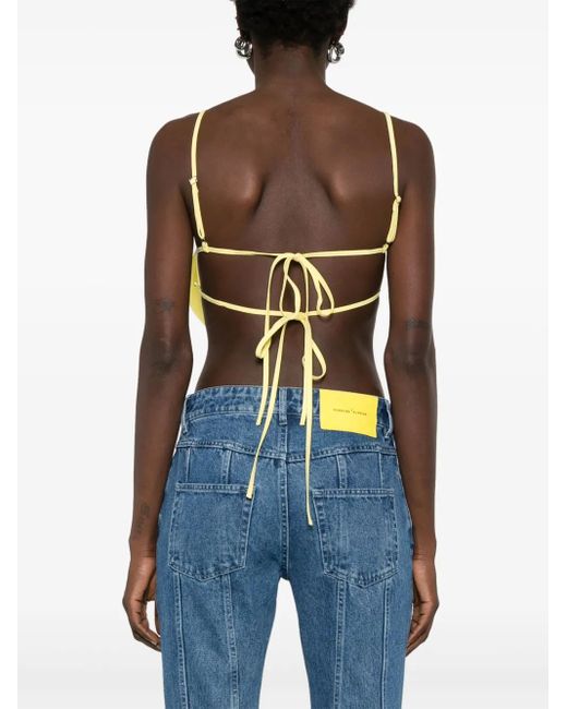 Top Con Applicazione A Fiori di Blumarine in Yellow