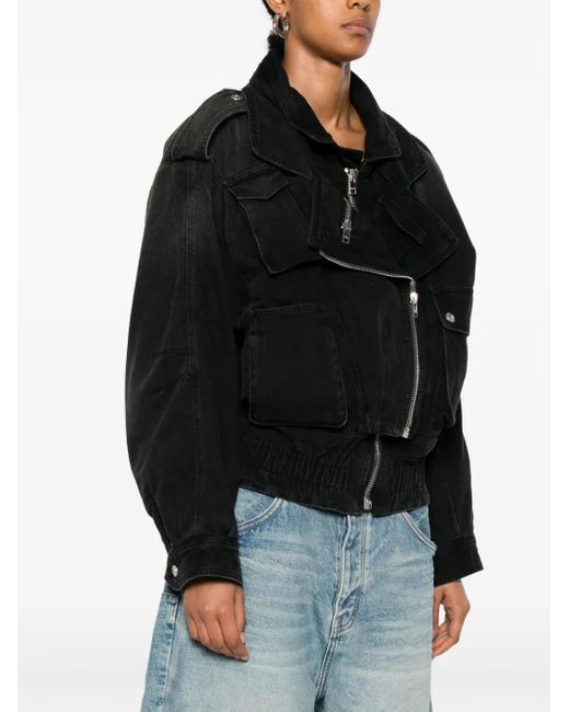 Isabel Marant Black Zip-Fastening Bomber Jacket