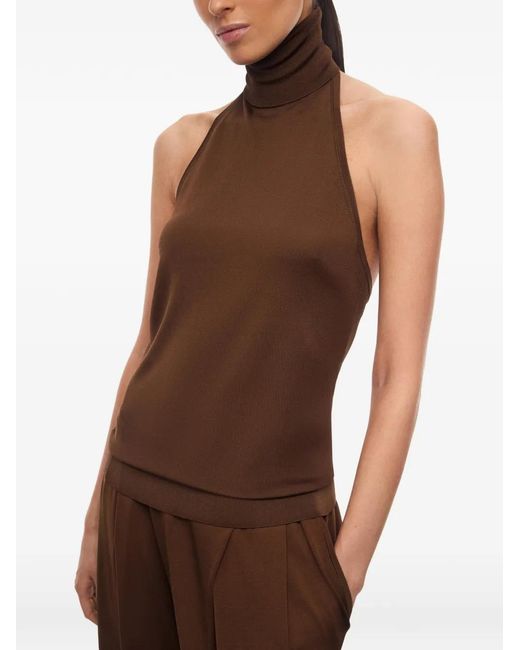 12 STOREEZ Brown Saori Silk Top