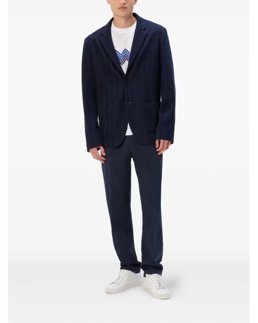 Missoni Blue Herringbone Blazer for men
