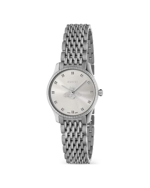 Gucci White G-Timeless Bee 29Mm Watch