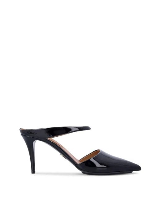 Stella McCartney White Patent-Finish Heeled Mules