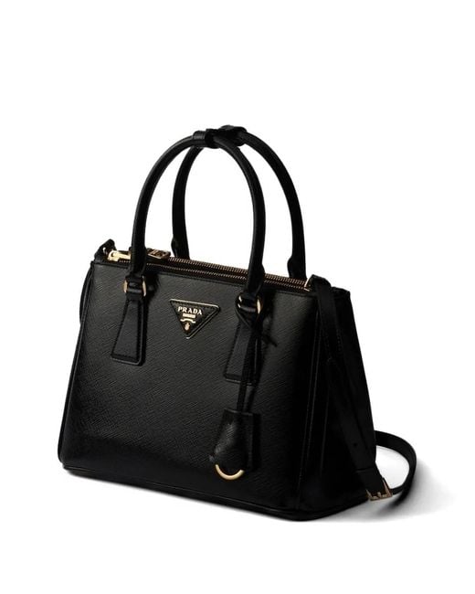Prada Black Petit Sac Cabas Galleria En Cuir