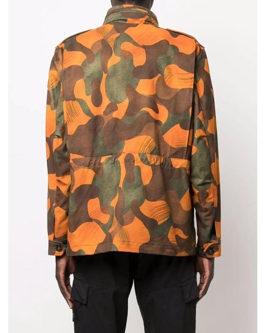Woolrich Orange Camouflage-Print Jacket for men