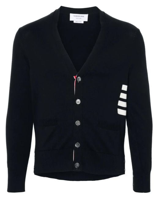 Thom Browne Blue V-Neck Cardigan for men
