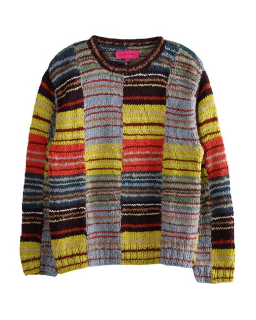 The Elder Statesman Black Colour-Block Striped Sweater for men