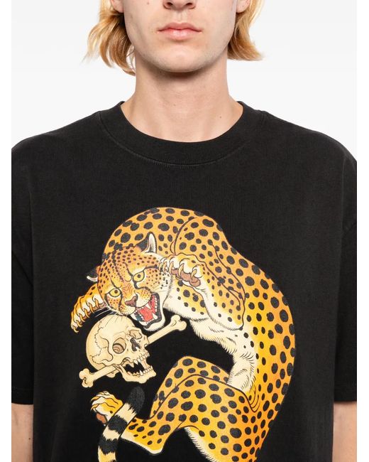 Melt Black T-Shirt À Imprimé Léopard for men