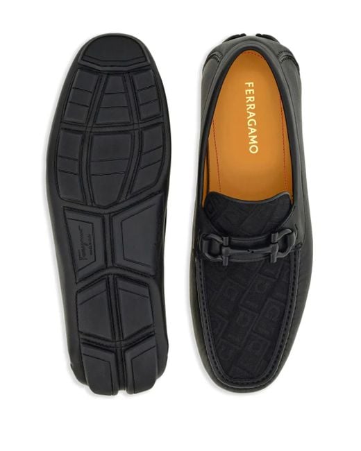 Ferragamo Black Driver With Gancini Ornament for men