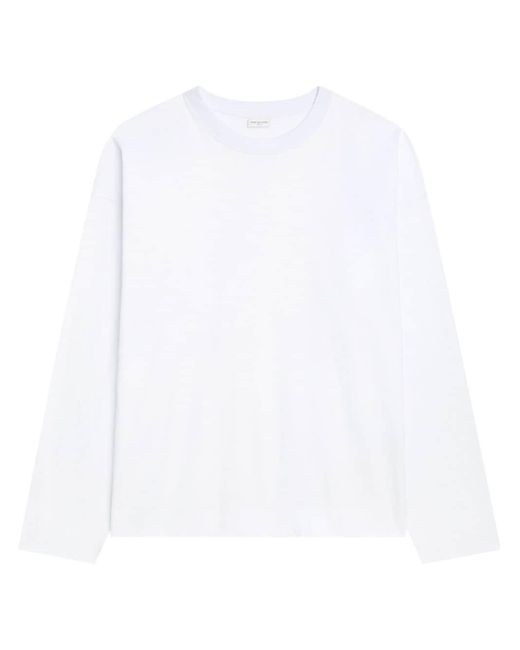 Dries Van Noten White Drop-shoulder Cotton T-shirt for men