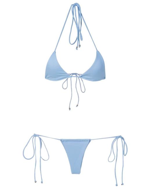 Amir Slama Blue Halterneck Triangle Bikini