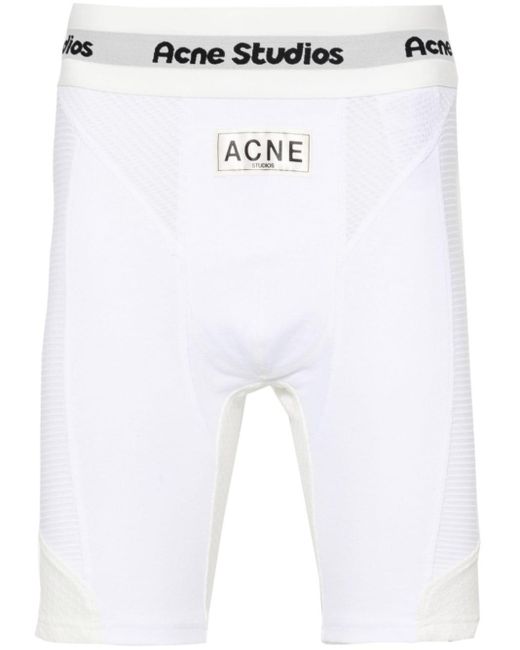 Acne White Logo-waistband Boxer Shorts for men