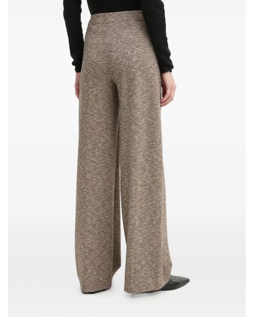 Drykorn Brown Herringbone Flared Trousers