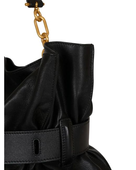 Balmain Black "Anthem" Medium Calfskin Shoulder Bag