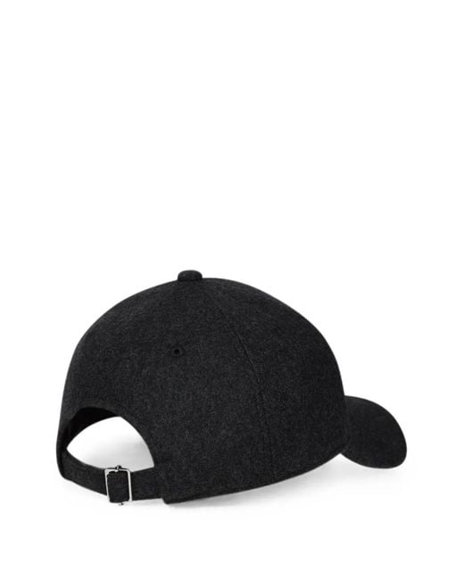 Karl Lagerfeld Black Essential Wool-Blend Cap for men
