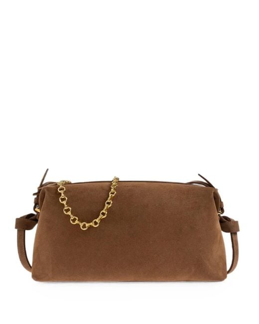 Yuzefi Brown Brioche Suede Shoulder Bag