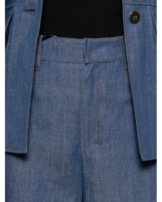 Max Mara Broek Met Logopatch in het Blue