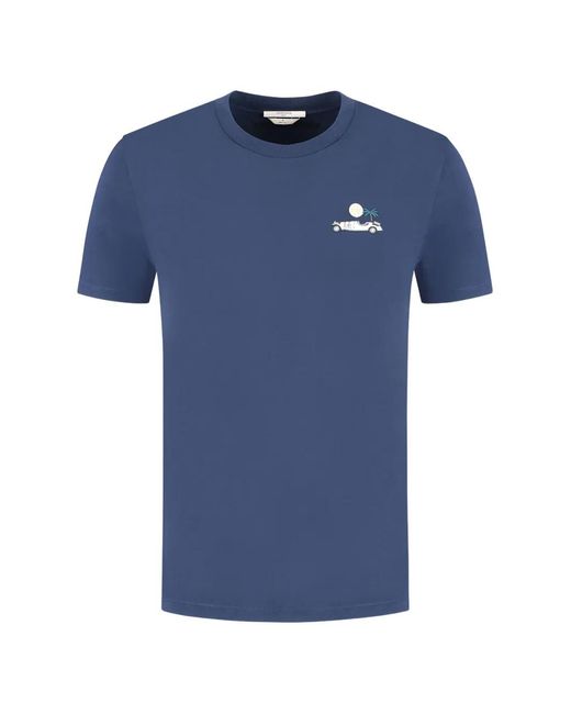 Jacob Cohen Blue Cotton Jersey T-Shirt With Contrasting Embroidery On The Chest for men