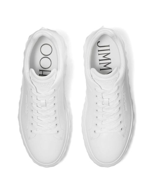Jimmy Choo Diamond Maxi Leren Sneakers in het White voor heren
