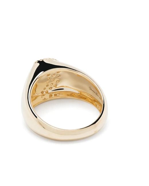 Yvonne Léon Natural 9Kt Chevalière Lune Diamond Signet Ring for men