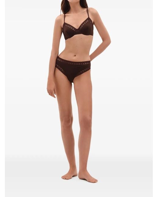 Eres Brown Softness Lace-Trim Bra