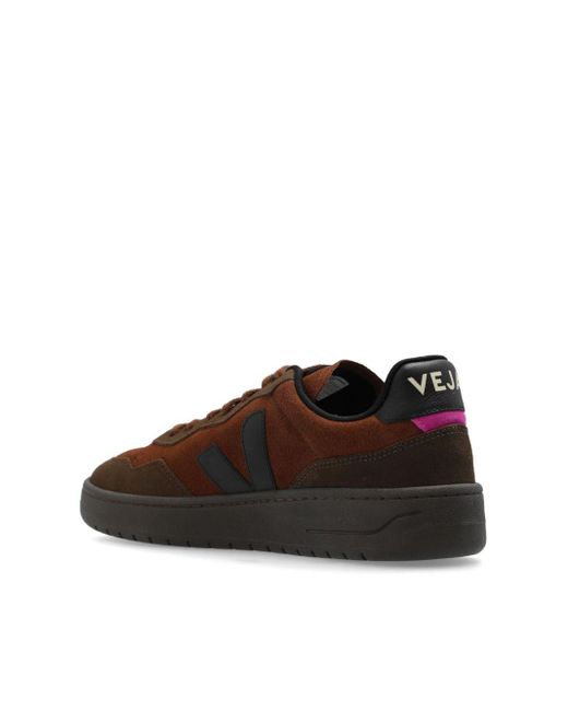 Veja Brown V-90 Suede-Fabric Sneakers