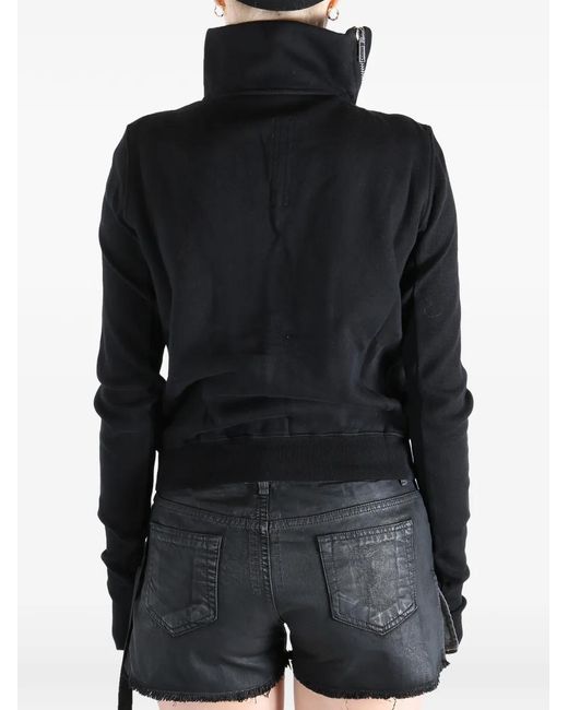 Rick Owens Black Zip-Up Sweatshirt