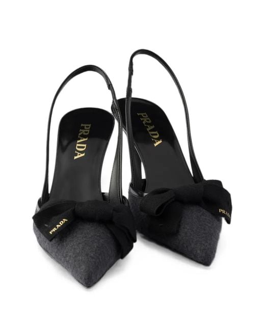 Prada Black Fabric Slingback Pumps