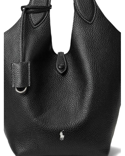 Polo Ralph Lauren Black Polo Play Leather Tote Bag