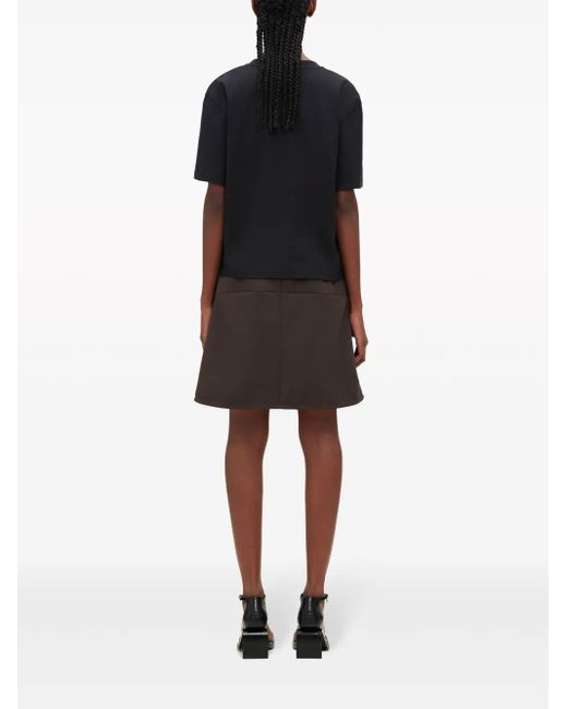 Courreges Blue T-Shirt With Logo Application