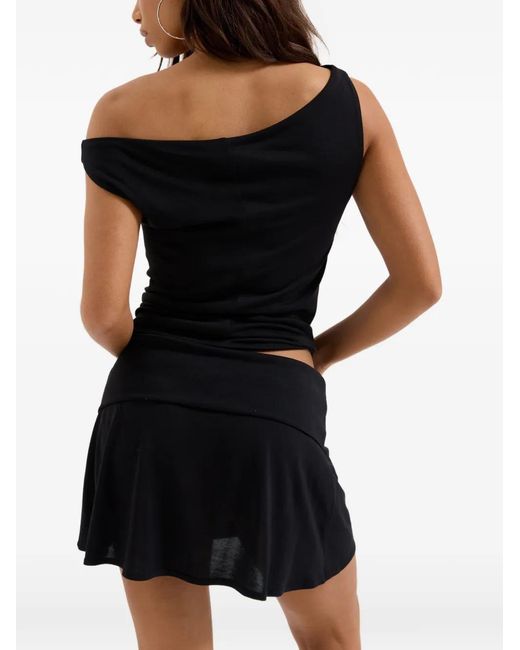 Juicy Couture Black Diamanté-Logo Draped Top