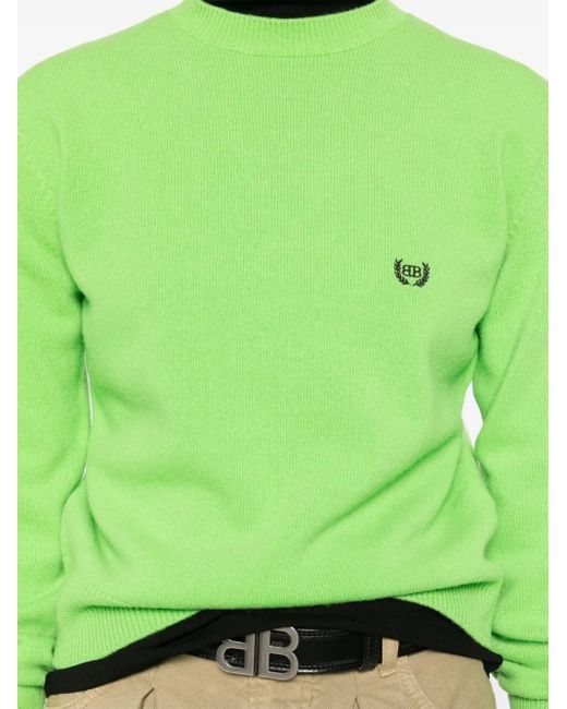 Balenciaga Green Crew Neck Long Sleeves