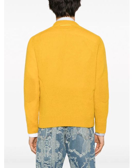Undercover Yellow Logo-Patch Wool Jumper for men