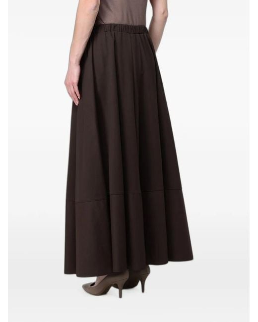Max Mara Brown Elasticated-Waist Panelled Skirt