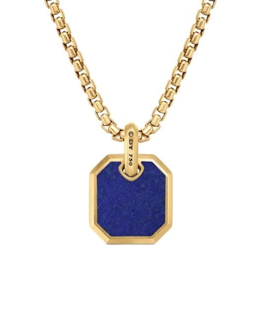 David Yurman Blue 18Kt Roman Lapis Lazuli Amulet (15Mm) for men